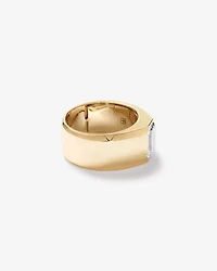 2.00 Carat TW Bezel Set Emerald Cut Lab-Grown Diamond Modern Cigar Band in 14kt Yellow Gold