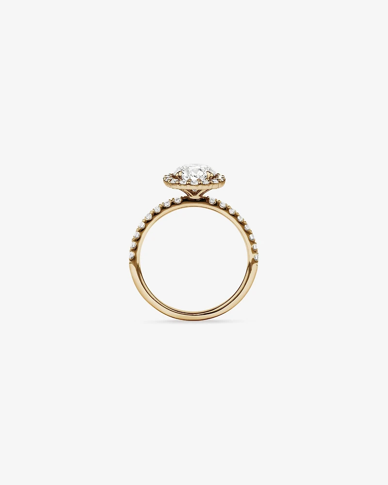 1.79 Carat TW Round Brilliant Laboratory-Grown Diamond Halo Engagemet Ring in 14kt White Gold