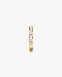 Bague De Mariage En Diamant De Laboratoire Rond Brillant De 1,00 Carat Poids Total Sertie En Canal En Or Jaune 14 Carats
