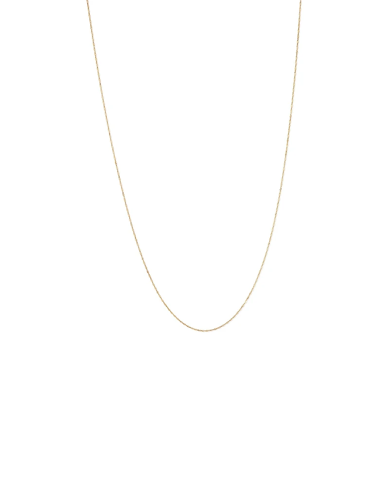 50cm (20") 1mm Width Singapore Chain in 10kt Yellow Gold