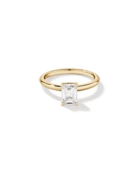 1.25 Carat TW Emerald Cut Laboratory-Grown Diamond Solitaire Engagement Ring In 14kt White Gold