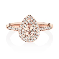 Sir Michael Hill Designer Fashion Ring with Morganite & 0.25 Carat TW of Diamonds in 10kt Rose Gold