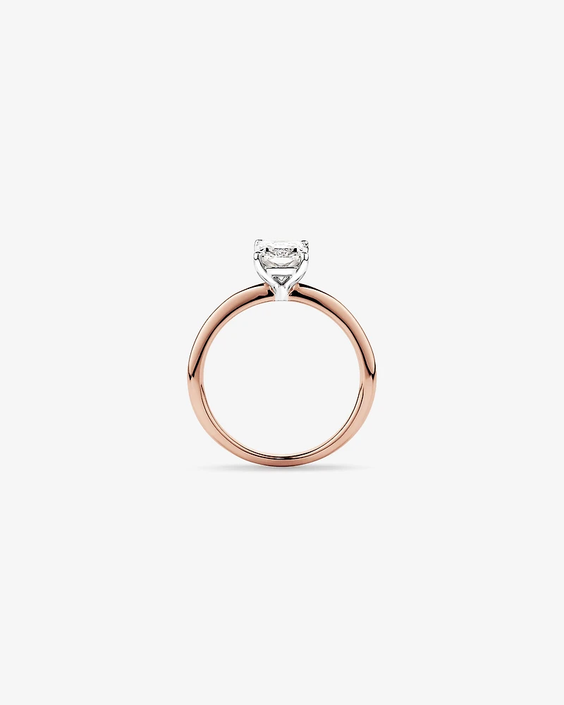 Bague De Fiançailles Solitaire En Diamant De Laboratoire Taille Radiante De 1,25 Carat Poids Total En Or Blanc 14 Carats