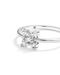 Bague florale en oxyde de zirconium argent sterling