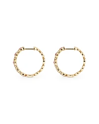 Bubble Huggie Earrings with Ruby and 0.52 Carat TW Diamonds in 14kt Yellow Gold