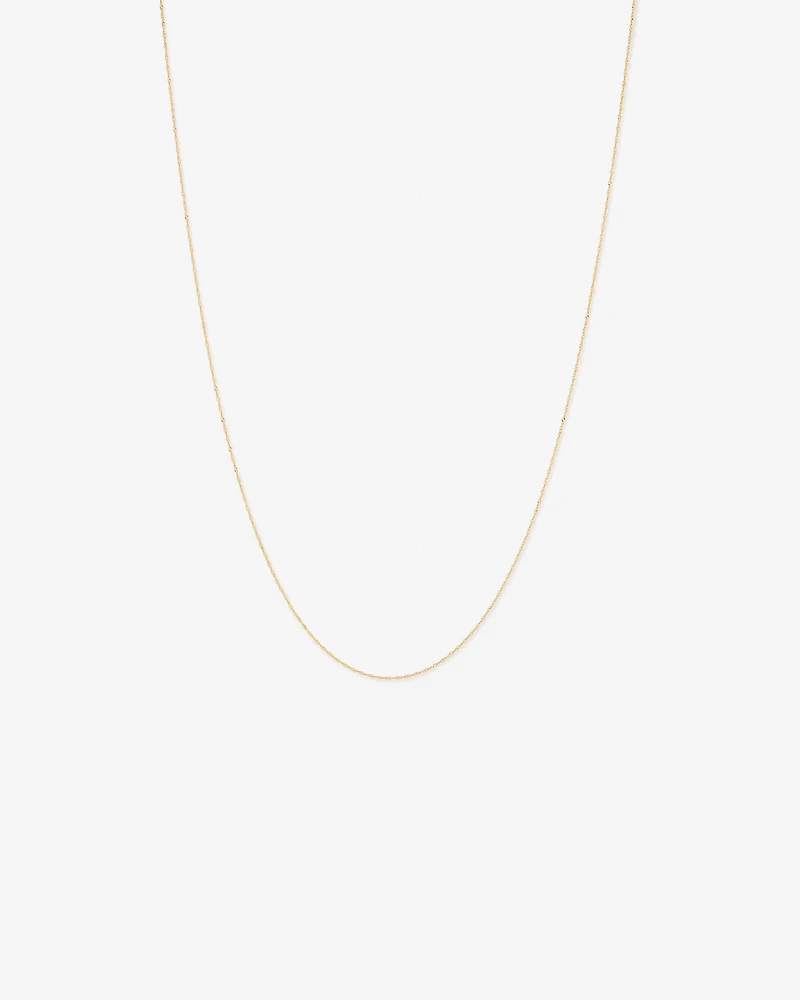 50cm (20") 1mm Width Singapore Chain in 10kt Yellow Gold