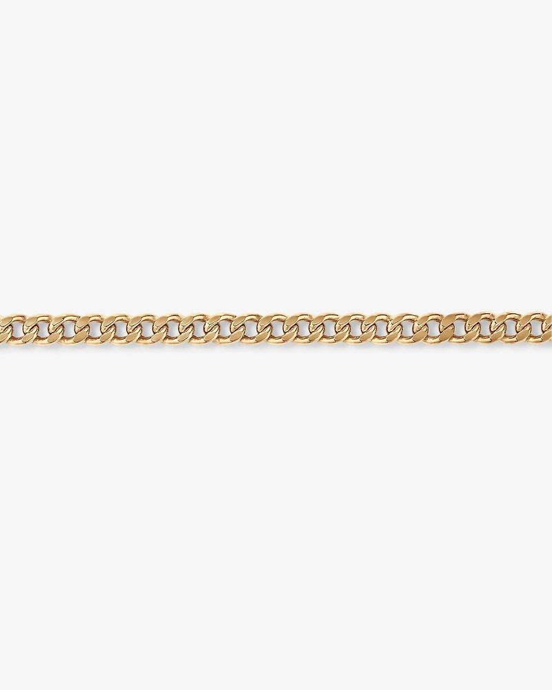 21cm (8.5") 6.8mm Semi-Solid Diamond Cut Curb Bracelet in 10kt Yellow Gold