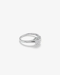 0.30 Carat TW Cushion Cluster Halo Diamond Ring in 10kt White Gold