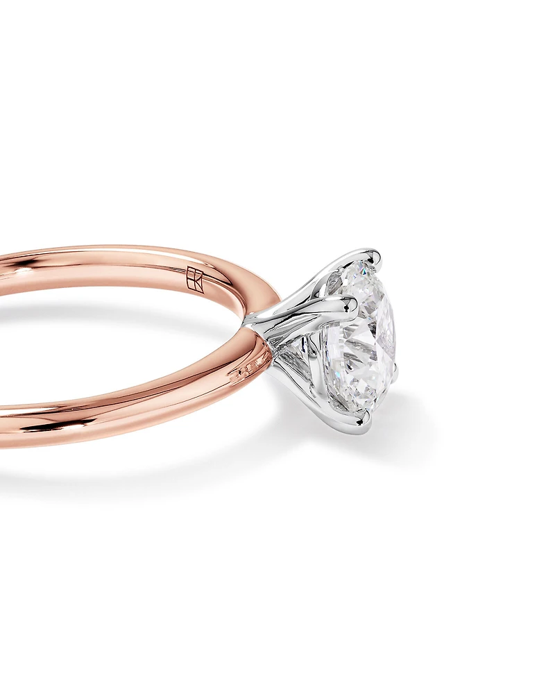 Carat TW Round Brilliant Laboratory-Grown Diamond Solitaire Engagement Ring in 14kt Gold