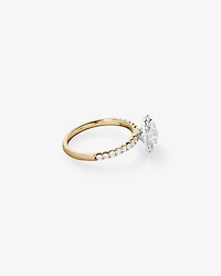 1.79 Carat TW Round Brilliant Laboratory-Grown Diamond Halo Engagemet Ring in 14kt White Gold