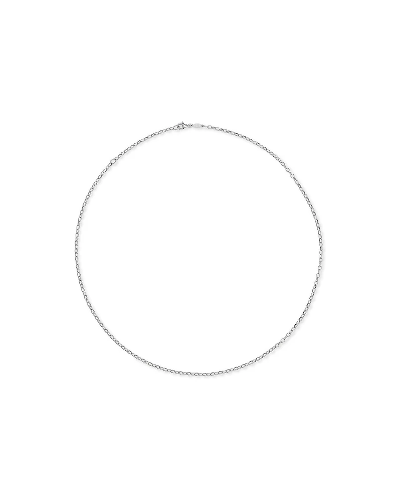 50cm (20") 2.5mm Width Oval Belcher Chain Necklace in Sterling Silver