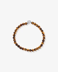 21cm Tiger's Eye Bead Bracelet in Sterling Silver