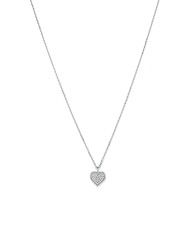 Collier Pendentif Coeur Fermé en Zircon Cubique en Argent Sterling