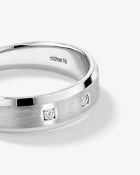 Carat TW Round Brilliant Bevelled Edge Men's Ring in Platinum