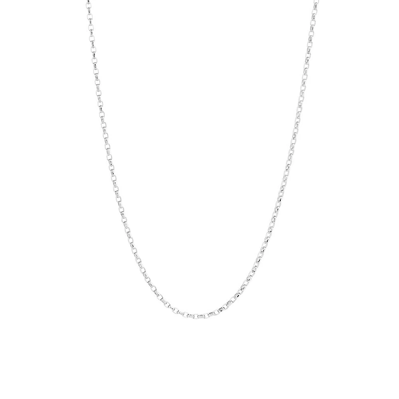 Chaîne belcher à taille diamant de 50 cm en or jaune 18 K, largeur de 1 mm