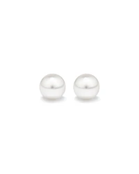 Stud Earrings with 4mm Round Cultured Freshwater Pearl in Silver