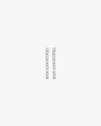 0.25 Carat TW Diamond Dot Dash Hoop Earrings in 10kt White Gold