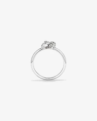 Cubic Zirconia Knot Split Band Ring in Sterling Silver