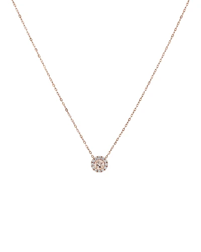 Pendant with Morganite & 0.14 Carat TW of Diamonds in 10kt Rose Gold