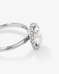 1.46 Carat TW Oval Cut Laboratory-Grown Diamond Halo Engagement Ring in 14kt Rose and White Gold