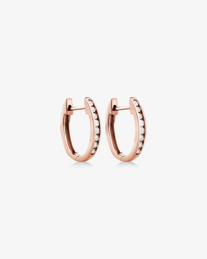 Huggie Earrings with 0.25 Carat TW of Diamonds in 10kt Rose Gold