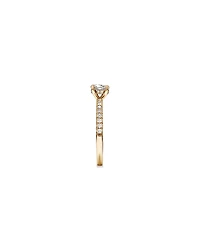 Bague de Fiançailles avec Accent Latéral en Diamant Ovale 0,73 Carat TW et Rond Brillant en Or Jaune 14 kt