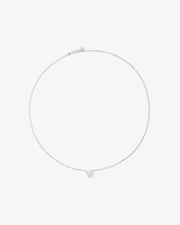 Cubic Zirconia Heart Stud Earrings and Necklace Set in Sterling Silver