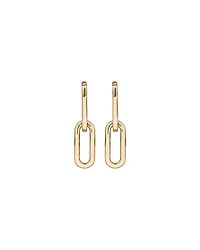 Paperclip Huggie Drop Earrings in 10kt Yellow Gold