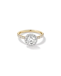 1.79 Carat TW Round Brilliant Laboratory-Grown Diamond Halo Engagemet Ring in 14kt White Gold