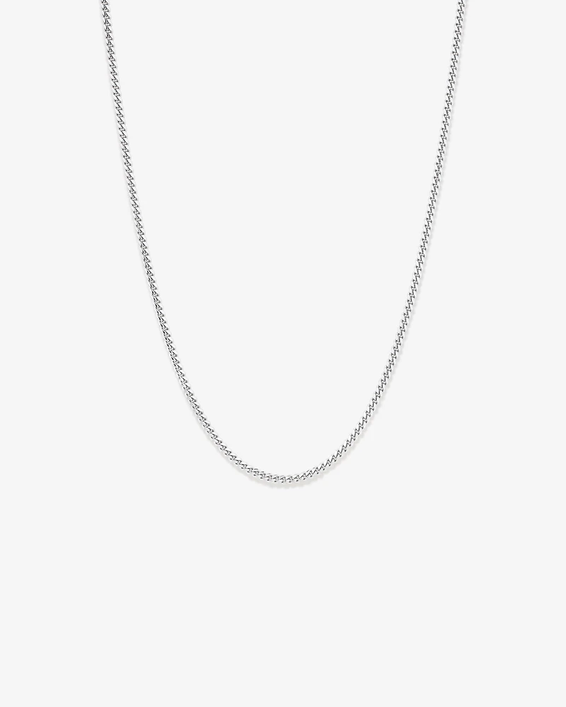 55cm (22") 3.5mm Width Miami Curb Chain Necklace in Sterling Silver