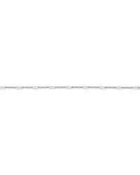19cm (7.5") 3mm Width Fine Paperclip 3 and 1 Alternating Chain Bracelet in Sterling Silver