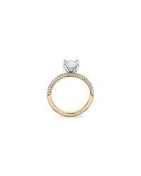 1.95 Carat TW Round Brilliant Laboratory-Grown Diamond Solitaire Side Accent Engagement Ring in 14kt White Gold