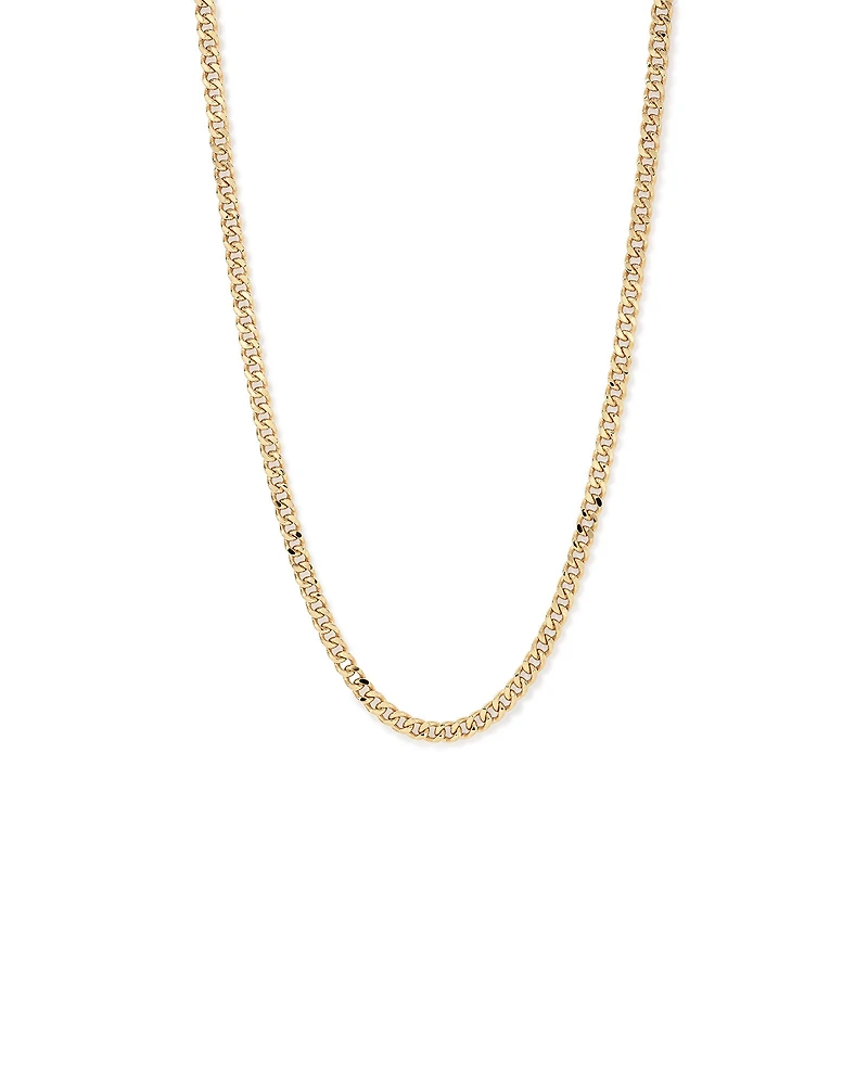 55cm (22") 6.8mm Width Semi Solid Diamond Cut Curb Chain in 10kt Yellow Gold