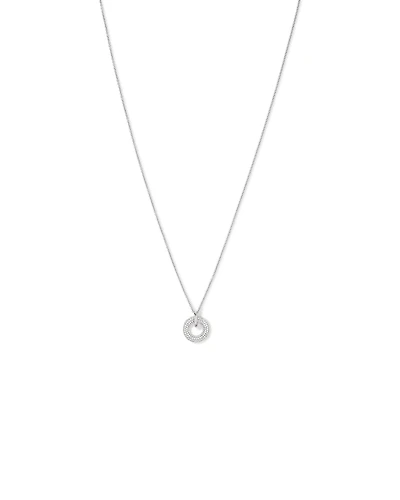 Collier pendentif cercle ouvert bombé pavé de zircon cubique en argent sterling