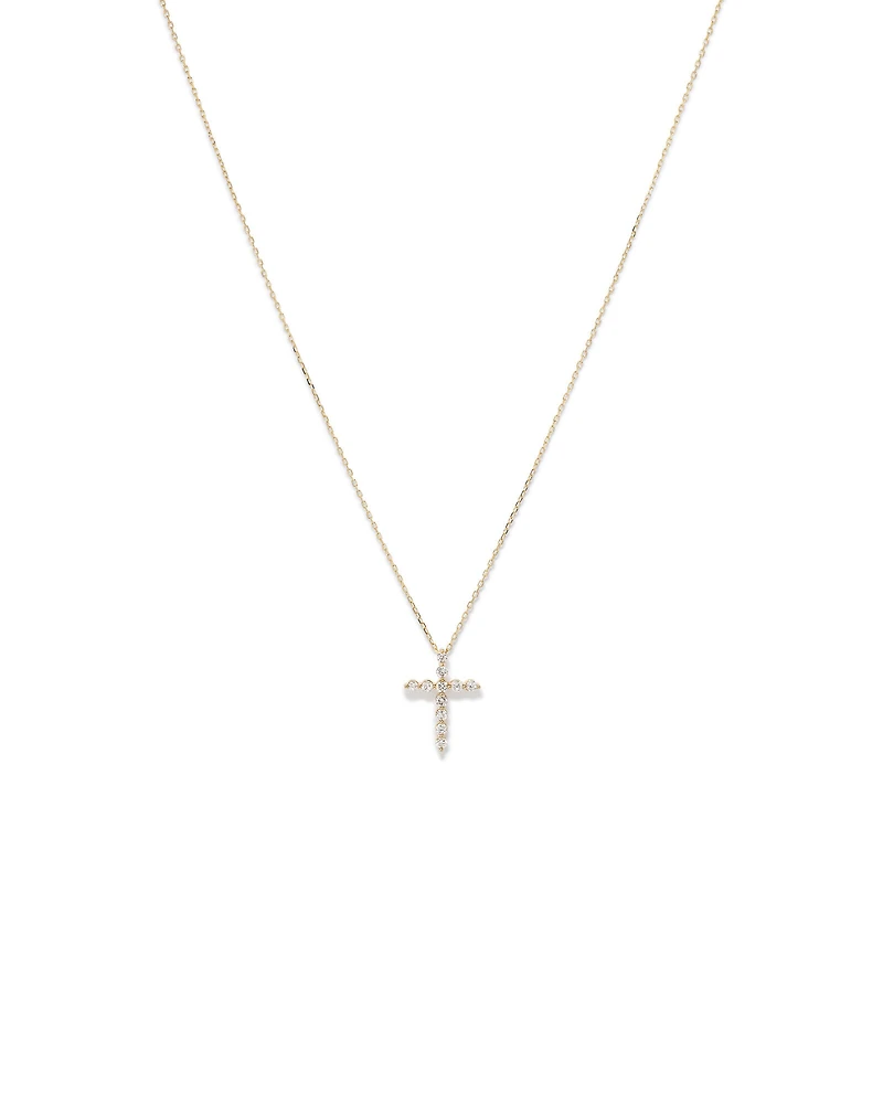 0.25 Carat TW Diamond Cross Pendant in 10kt Yellow Gold