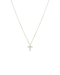 0.25 Carat TW Diamond Cross Pendant in 10kt Yellow Gold