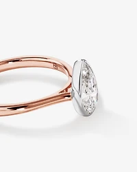 1.25 Carat TW Pear Cut Laboratory-Grown Diamond Solitaire Bezel Set Engagement Ring in 14kt Yellow Gold