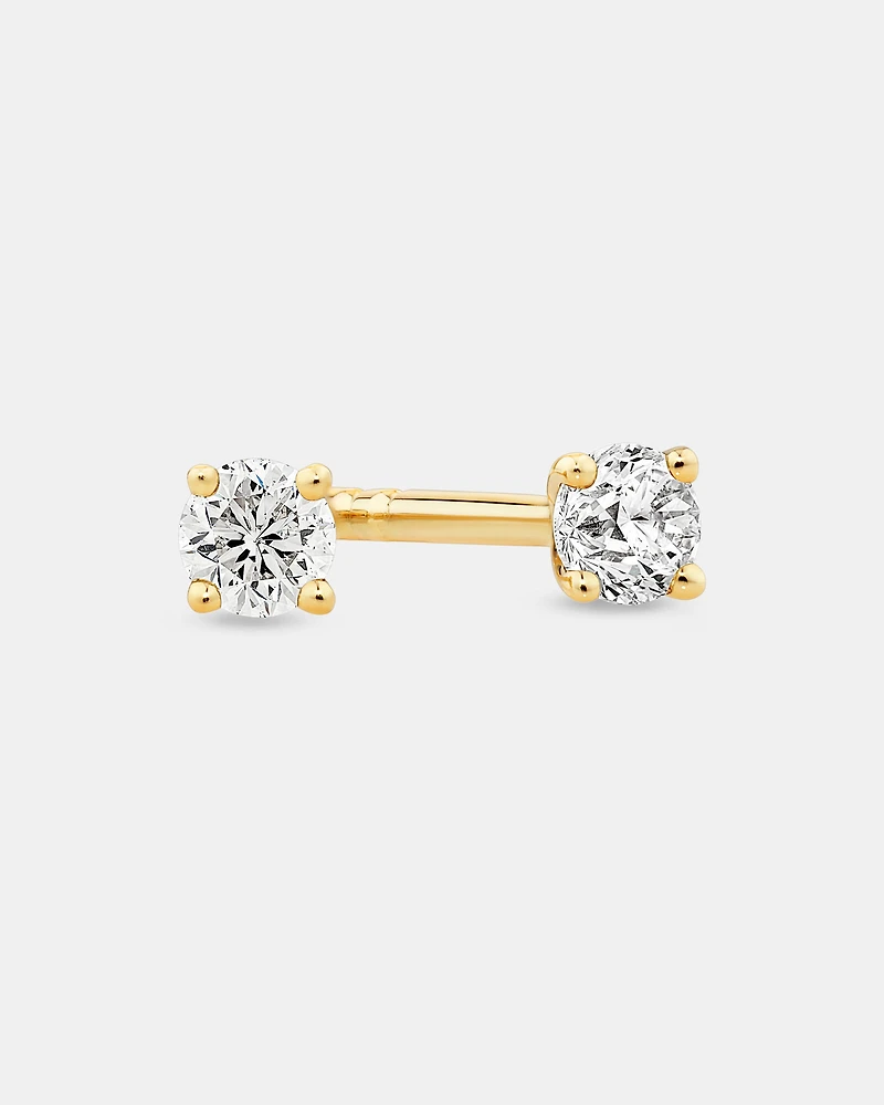 0.10 Carat TW Diamond Mini Solitaire Stud Earrings in 10kt White Gold
