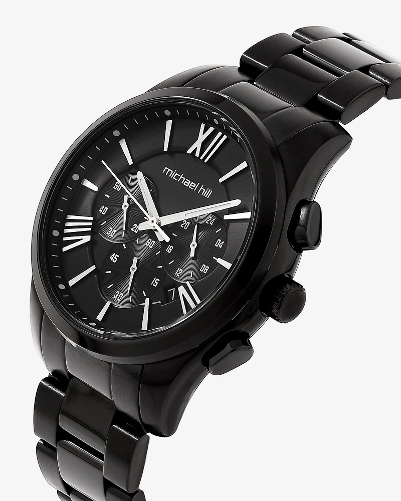 Men's Chronograph Watch in Black Tone Stainless Steel