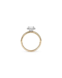 Bague De Fiançailles Halo En Diamant De Laboratoire Taille Émeraude De 1,46 Carat Poids Total En Or Jaune Et Blanc 14 Carats