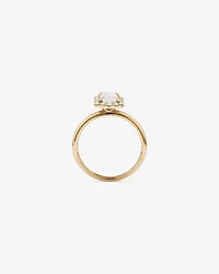 Bague De Fiançailles Halo En Diamant De Laboratoire Taille Émeraude De 1,46 Carat Poids Total En Or Jaune Et Blanc 14 Carats