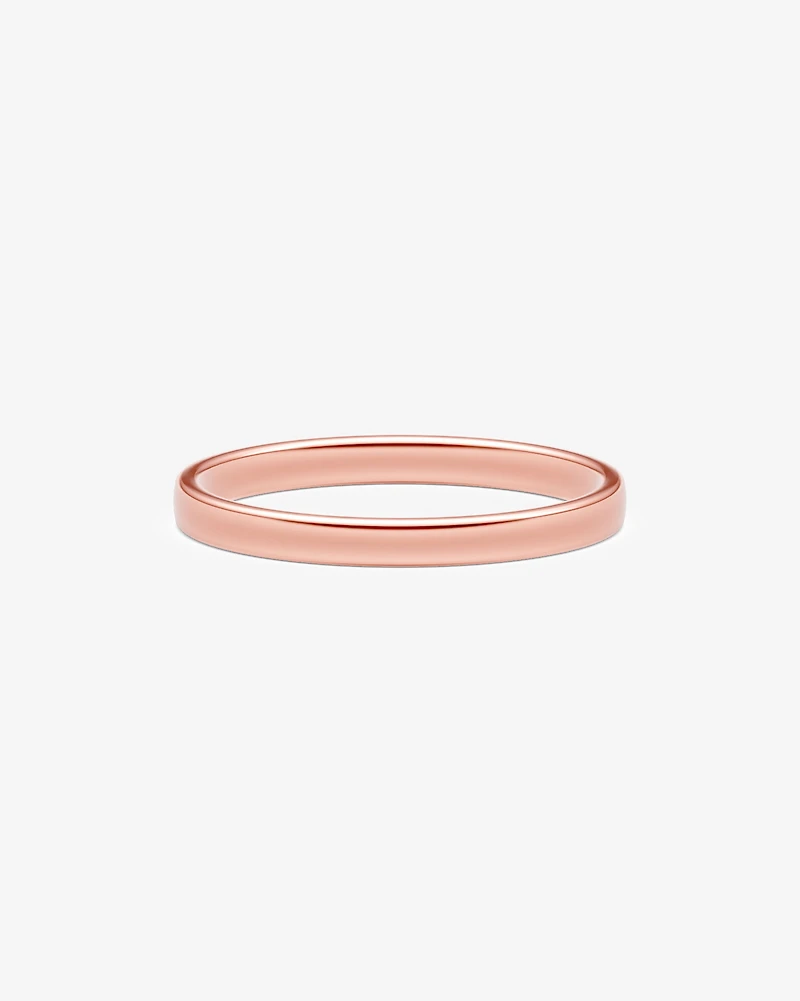 2mm Lite Half Round Wedding Band in 10kt Yellow Gold