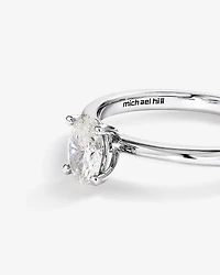 Bague de Fiançailles Solitaire en Diamant Taille Ovale 0,50 Carat TW en Or Blanc 14 kt