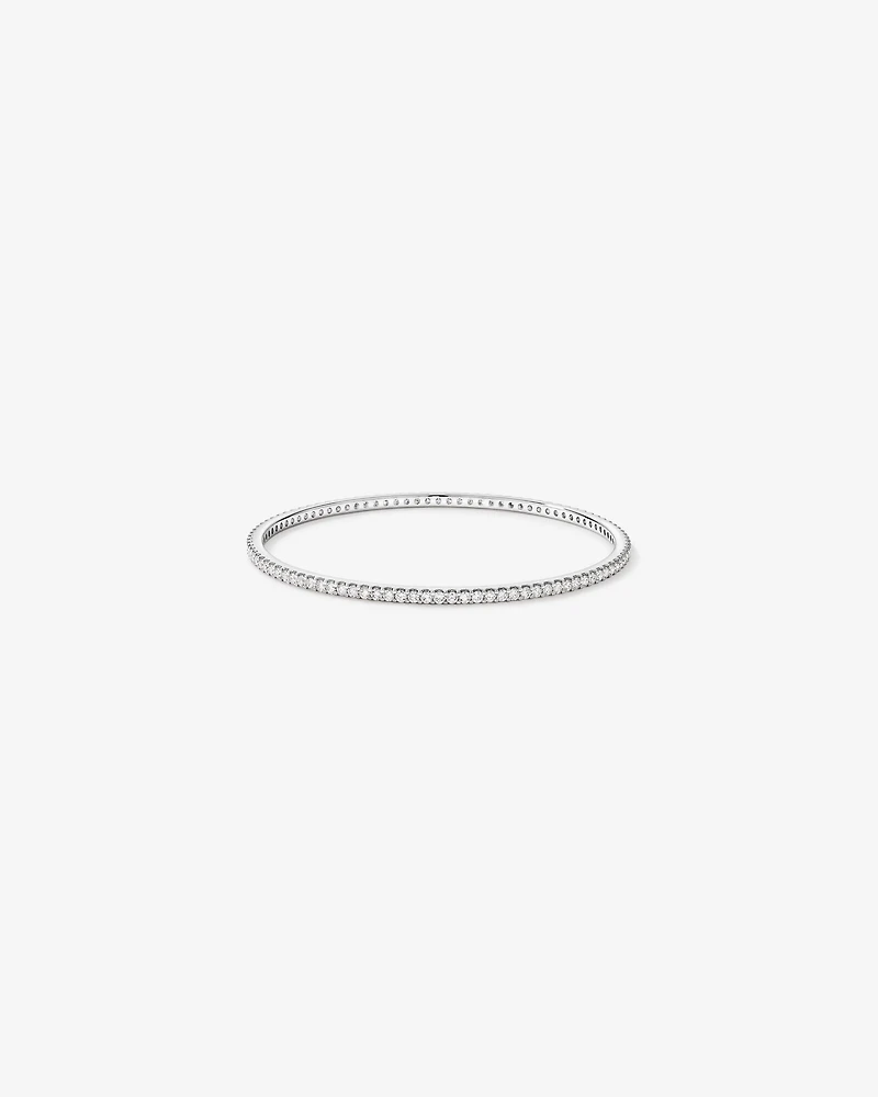 3.00 Carat TW Round Brilliant Laboratory-Grown Diamond Oval Eternity Bangle in 10kt White Gold