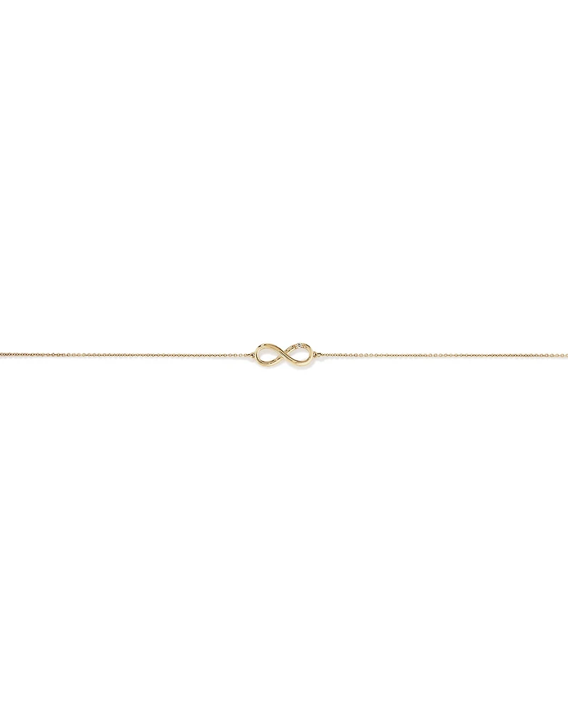Diamond Accent Infinity Bracelet in 10kt Yellow Gold