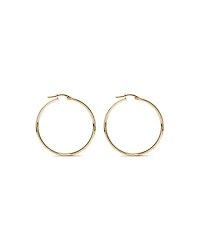 30mm Rounded Flat Hoop Earrings in 10kt Yellow Gold