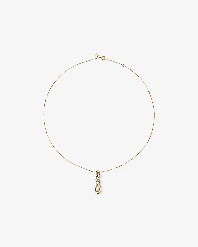 Pendentif à nœuds de diamants TW de 0,07 carat en or jaune 10 carats