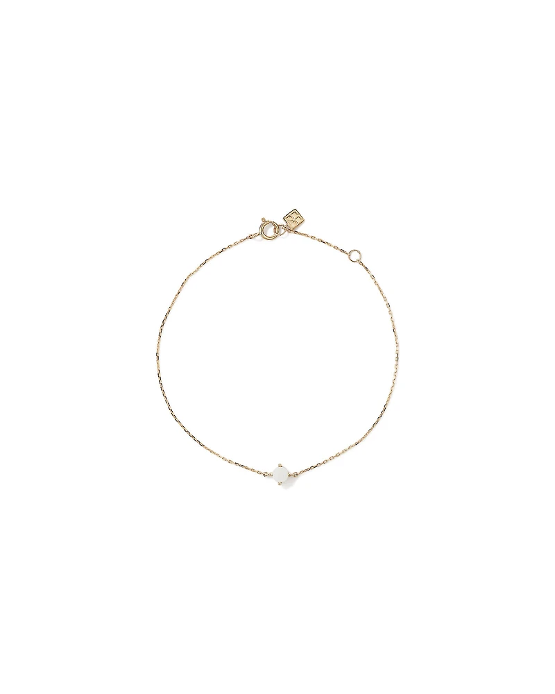 Bracelet De Naissance En Opale De 19 Cm (7,5") En Or Jaune 10 Carats