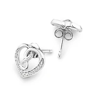 Heart infinitas Earring with 0.12 Carat TW of Diamonds in Sterling Silver