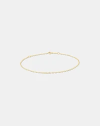 Flat Paperclip Chain Anklet in 10kt Yellow Gold